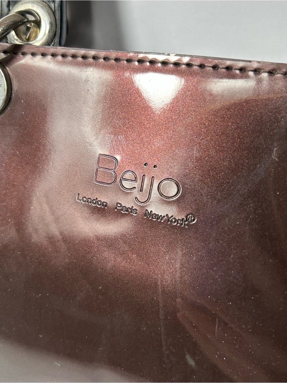 Beijo Purse Faux Patent Leather Satchel Handbag Double Handles Card Money Holder - Picture 2 of 16